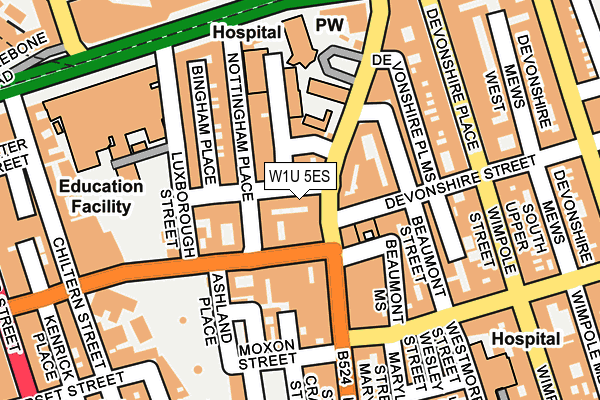 W1U 5ES map - OS OpenMap – Local (Ordnance Survey)