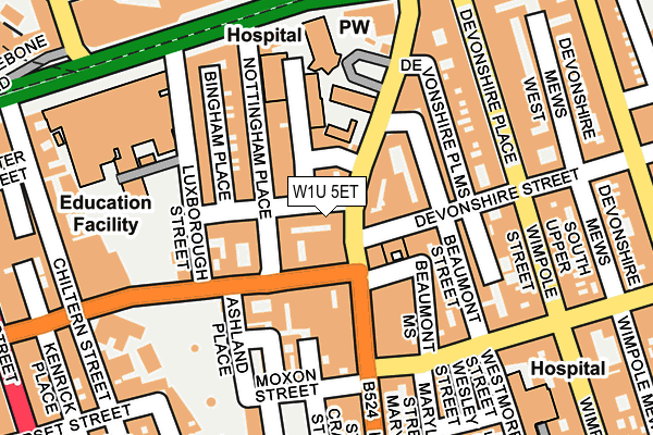 W1U 5ET map - OS OpenMap – Local (Ordnance Survey)