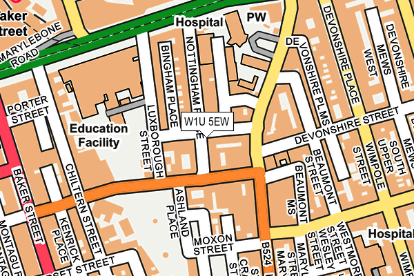 W1U 5EW map - OS OpenMap – Local (Ordnance Survey)