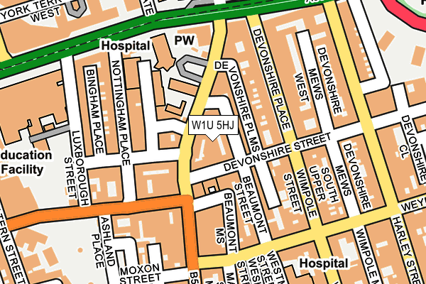 W1U 5HJ map - OS OpenMap – Local (Ordnance Survey)