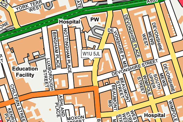 W1U 5JL map - OS OpenMap – Local (Ordnance Survey)