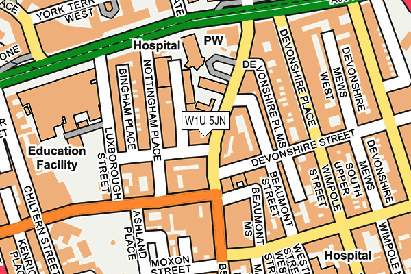 W1U 5JN map - OS OpenMap – Local (Ordnance Survey)