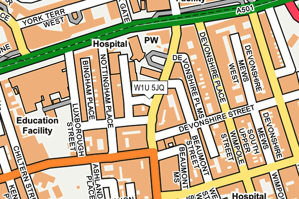 W1U 5JQ map - OS OpenMap – Local (Ordnance Survey)