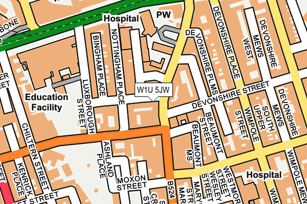 W1U 5JW map - OS OpenMap – Local (Ordnance Survey)