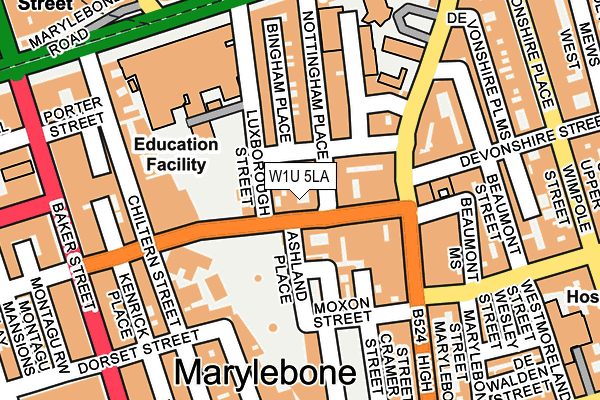 W1U 5LA map - OS OpenMap – Local (Ordnance Survey)