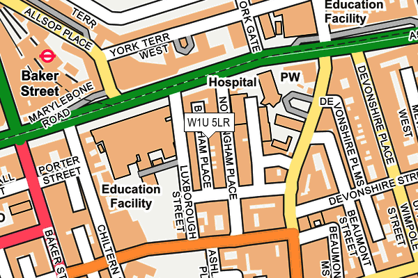 W1U 5LR map - OS OpenMap – Local (Ordnance Survey)