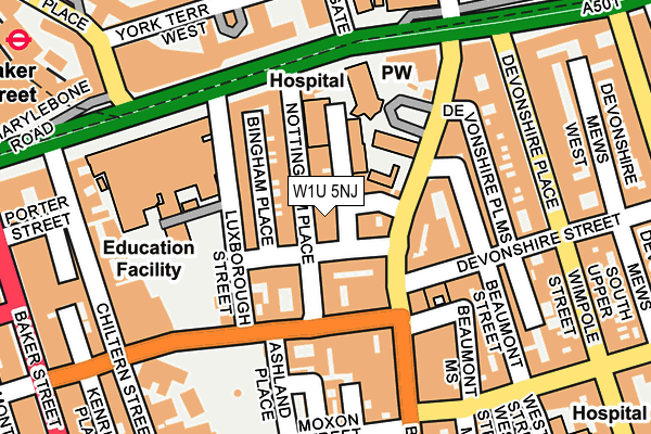 W1U 5NJ map - OS OpenMap – Local (Ordnance Survey)