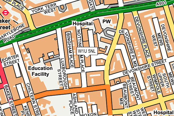 W1U 5NL map - OS OpenMap – Local (Ordnance Survey)