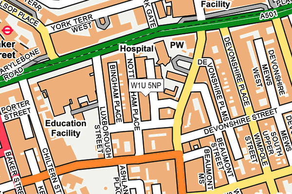 W1U 5NP map - OS OpenMap – Local (Ordnance Survey)