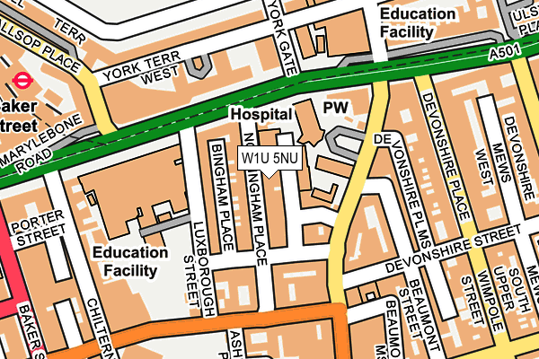 W1U 5NU map - OS OpenMap – Local (Ordnance Survey)