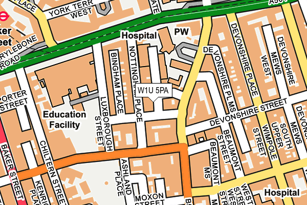 W1U 5PA map - OS OpenMap – Local (Ordnance Survey)