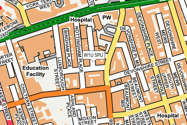 W1U 5PU map - OS OpenMap – Local (Ordnance Survey)