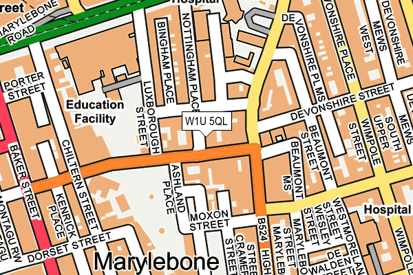 W1U 5QL map - OS OpenMap – Local (Ordnance Survey)