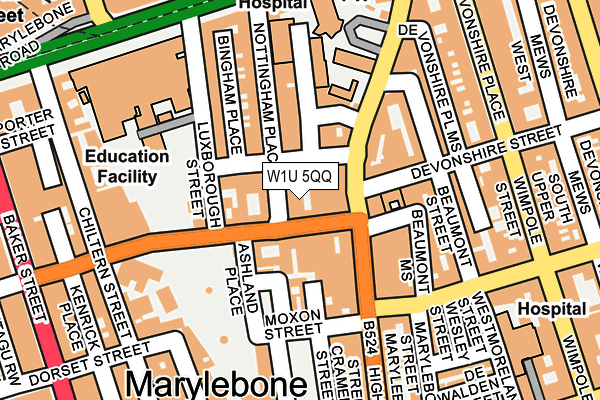 W1U 5QQ map - OS OpenMap – Local (Ordnance Survey)