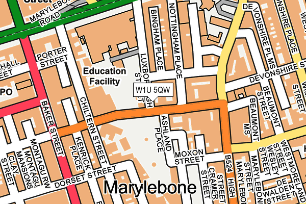 W1U 5QW map - OS OpenMap – Local (Ordnance Survey)