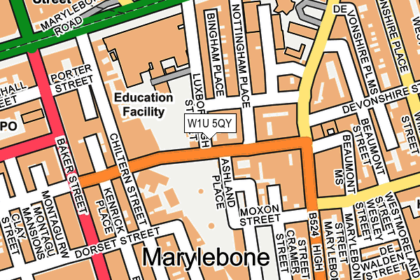 W1U 5QY map - OS OpenMap – Local (Ordnance Survey)