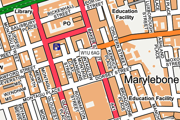 W1U 6AG map - OS OpenMap – Local (Ordnance Survey)