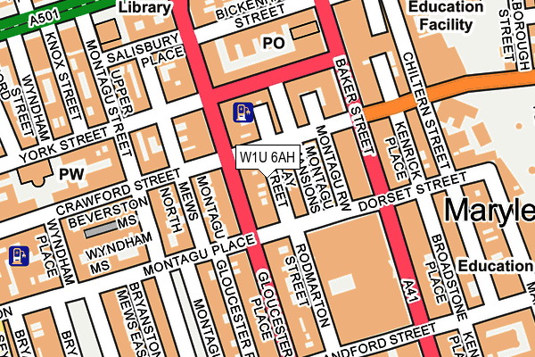 W1U 6AH map - OS OpenMap – Local (Ordnance Survey)