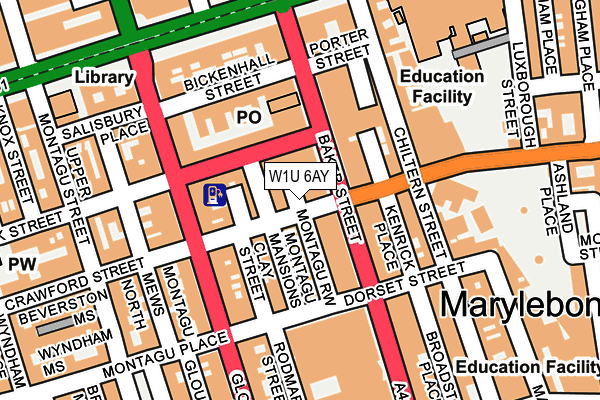W1U 6AY map - OS OpenMap – Local (Ordnance Survey)