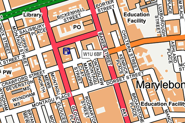 W1U 6BF map - OS OpenMap – Local (Ordnance Survey)