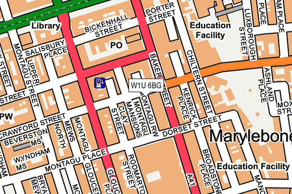 W1U 6BG map - OS OpenMap – Local (Ordnance Survey)