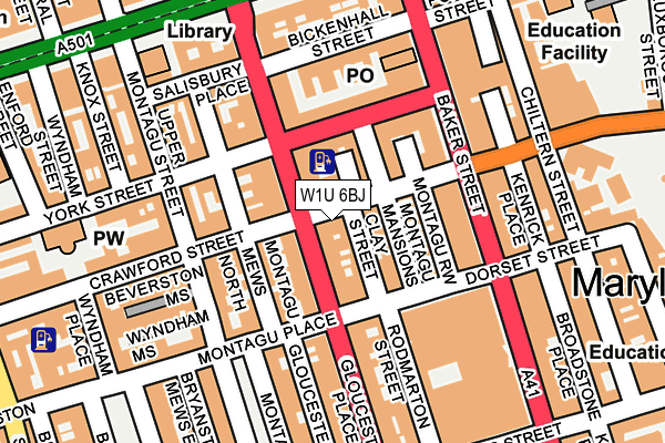 W1U 6BJ map - OS OpenMap – Local (Ordnance Survey)