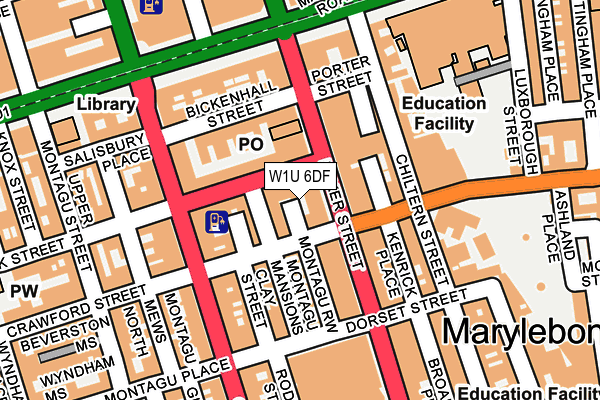 W1U 6DF map - OS OpenMap – Local (Ordnance Survey)