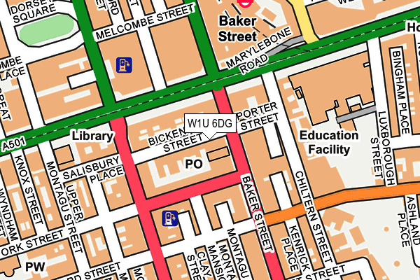 W1U 6DG map - OS OpenMap – Local (Ordnance Survey)