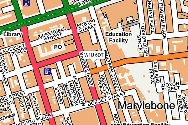 W1U 6DT map - OS OpenMap – Local (Ordnance Survey)