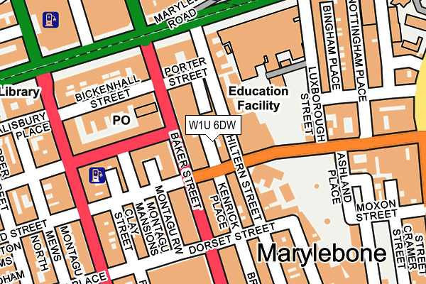 W1U 6DW map - OS OpenMap – Local (Ordnance Survey)