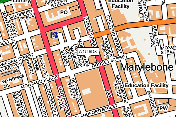 W1U 6DX map - OS OpenMap – Local (Ordnance Survey)