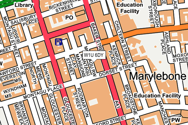 W1U 6DY map - OS OpenMap – Local (Ordnance Survey)