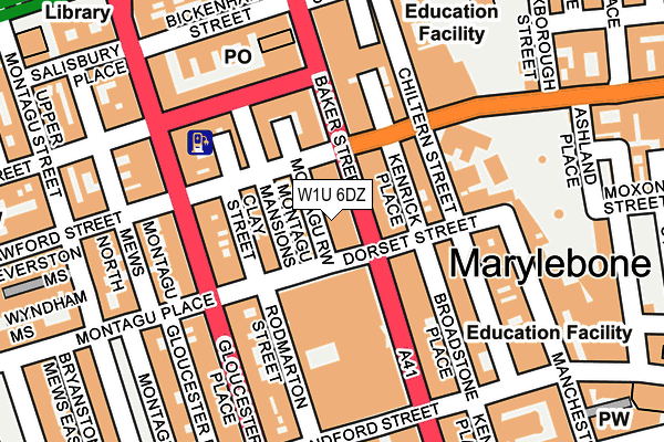 W1U 6DZ map - OS OpenMap – Local (Ordnance Survey)
