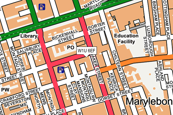 W1U 6EF map - OS OpenMap – Local (Ordnance Survey)