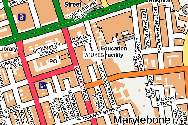W1U 6EG map - OS OpenMap – Local (Ordnance Survey)