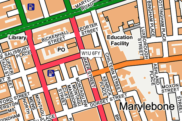 W1U 6FY map - OS OpenMap – Local (Ordnance Survey)