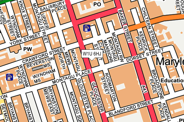 W1U 6HJ map - OS OpenMap – Local (Ordnance Survey)