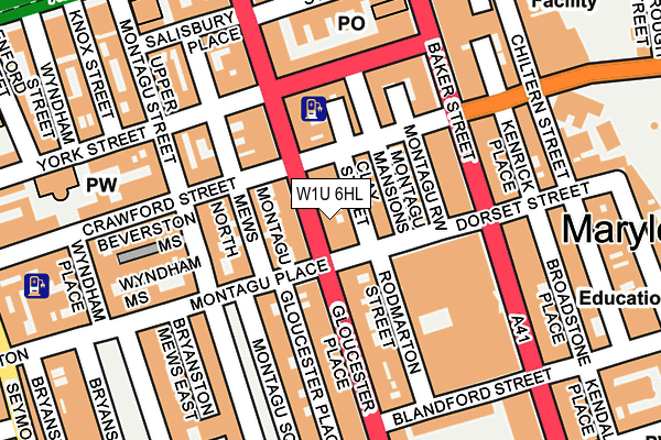 W1U 6HL map - OS OpenMap – Local (Ordnance Survey)