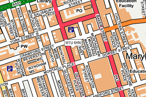 W1U 6HN map - OS OpenMap – Local (Ordnance Survey)