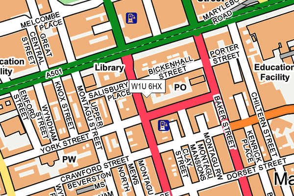 W1U 6HX map - OS OpenMap – Local (Ordnance Survey)