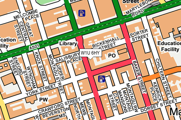 W1U 6HY map - OS OpenMap – Local (Ordnance Survey)