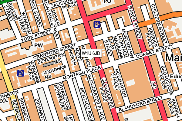 W1U 6JD map - OS OpenMap – Local (Ordnance Survey)