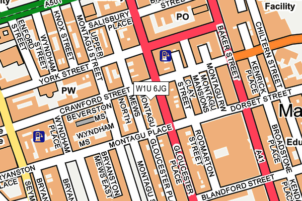W1U 6JG map - OS OpenMap – Local (Ordnance Survey)
