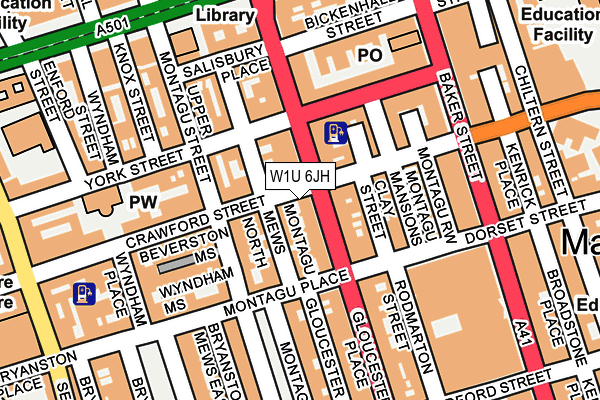 W1U 6JH map - OS OpenMap – Local (Ordnance Survey)