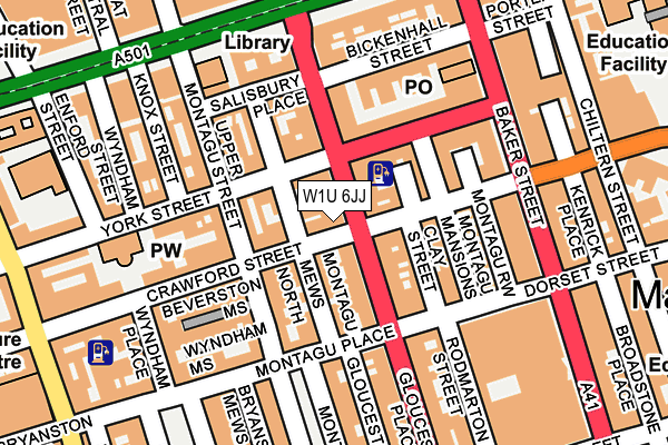 W1U 6JJ map - OS OpenMap – Local (Ordnance Survey)