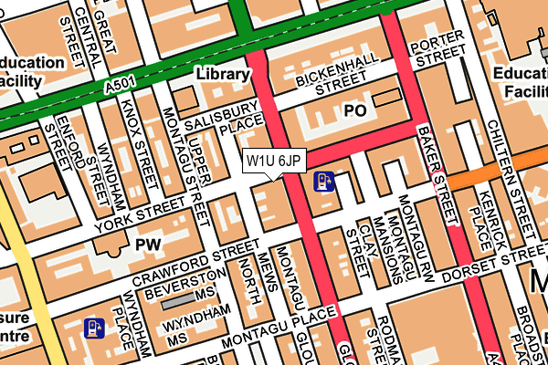 W1U 6JP map - OS OpenMap – Local (Ordnance Survey)