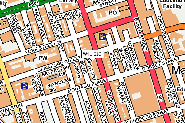 W1U 6JQ map - OS OpenMap – Local (Ordnance Survey)
