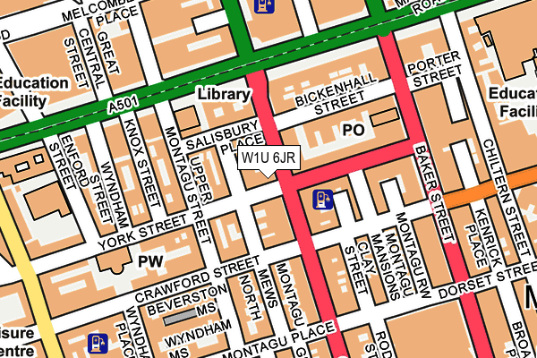 W1U 6JR map - OS OpenMap – Local (Ordnance Survey)