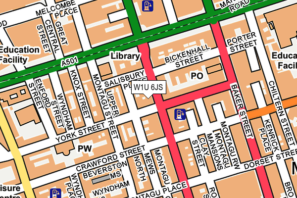 W1U 6JS map - OS OpenMap – Local (Ordnance Survey)