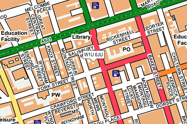W1U 6JU map - OS OpenMap – Local (Ordnance Survey)